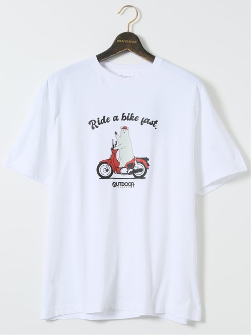 【大きいサイズ】アウトドアプロダクツ/OUTDOOR PRODUCTS 綿天竺 プリント クルー 半袖 Tシャツ