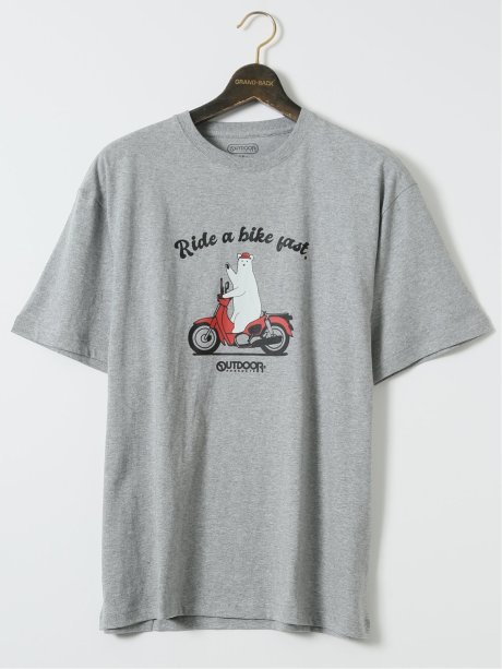 【大きいサイズ】アウトドアプロダクツ/OUTDOOR PRODUCTS 綿天竺 プリント クルー 半袖 Tシャツ