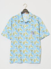 【大きいサイズ】カステルバジャック/CASTELBAJAC ストレッチUV トロピカル柄半袖ポロシャツ