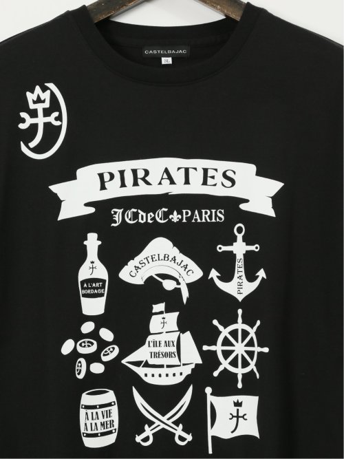 【大きいサイズ】カステルバジャック/CASTELBAJAC 綿天竺 パイレーツ クルー 半袖 Tシャツ
