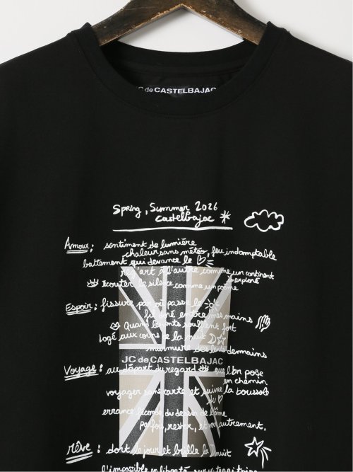 【大きいサイズ】カステルバジャック/CASTELBAJAC 綿混 ストレッチ プリント クルー 半袖 Tシャツ