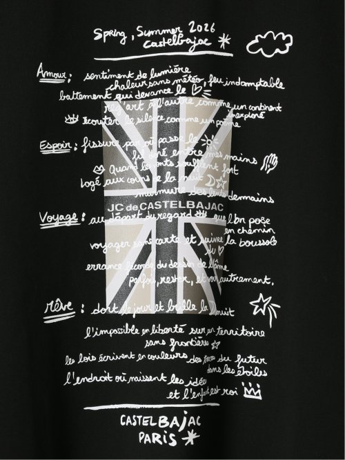 【大きいサイズ】カステルバジャック/CASTELBAJAC 綿混 ストレッチ プリント クルー 半袖 Tシャツ