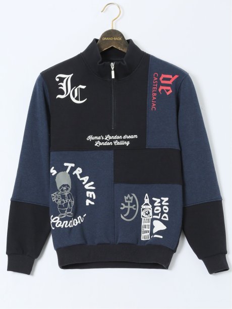 【大きいサイズ】カステルバジャック/CASTELBAJAC ストレッチ ボンバーヒート 切替トレーナー