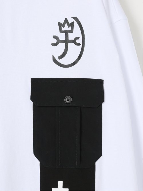 Tシャツ メンズ 長袖 大きいサイズ 綿 コットン クルーネック 胸ポケット カステルバジャック/CASTELBAJAC