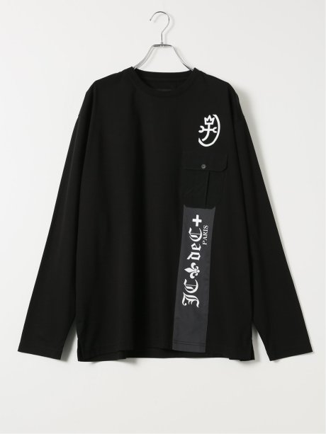 Tシャツ メンズ 長袖 大きいサイズ 綿 コットン クルーネック 胸ポケット カステルバジャック/CASTELBAJAC