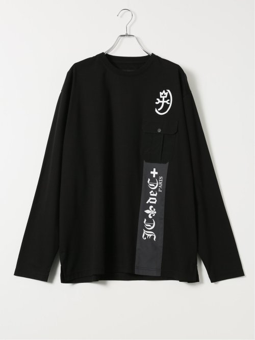 Tシャツ メンズ 長袖 大きいサイズ 綿 コットン クルーネック 胸ポケット カステルバジャック/CASTELBAJAC