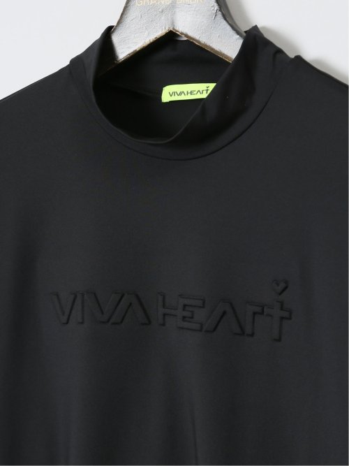 【大きいサイズ】ビバハート/VIVA HEART 高機能ベア天エンボス 長袖モックネックTシャツ