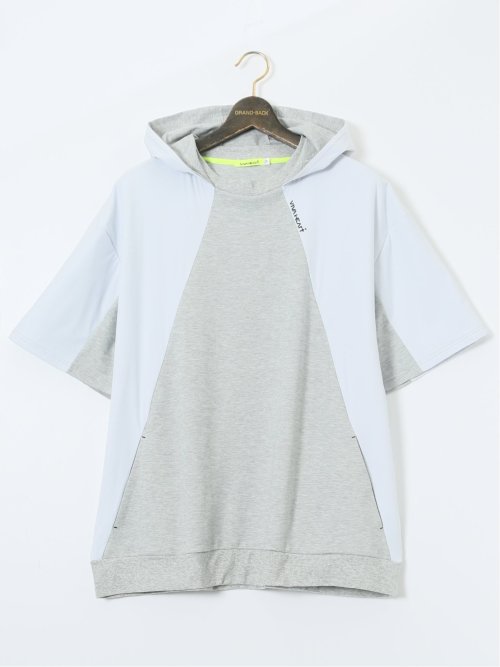 【大きいサイズ】ビバハート/VIVA HEART 吸水速乾 綿混スエット 半袖プルパーカー