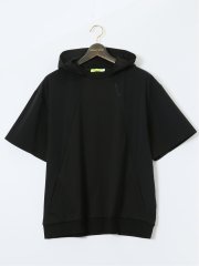 【大きいサイズ】ビバハート/VIVA HEART 吸水速乾 綿混スエット 半袖プルパーカー