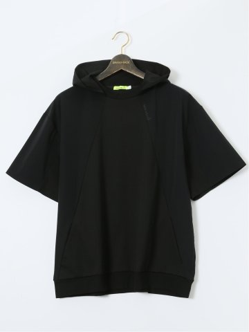 【大きいサイズ】ビバハート/VIVA HEART 吸水速乾 綿混スエット 半袖プルパーカー