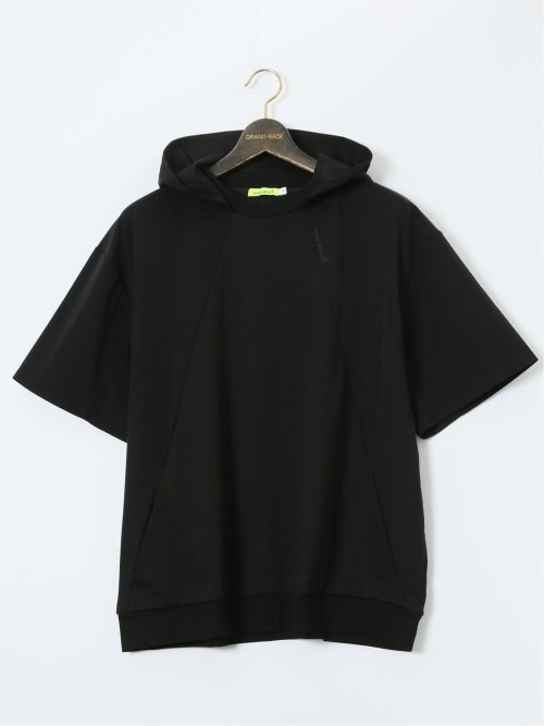 【大きいサイズ】ビバハート/VIVA HEART 吸水速乾 綿混スエット 半袖プルパーカー