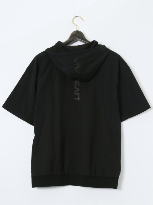 【大きいサイズ】ビバハート/VIVA HEART 吸水速乾 綿混スエット 半袖プルパーカー