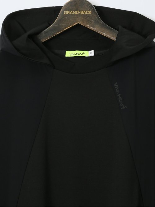【大きいサイズ】ビバハート/VIVA HEART 吸水速乾 綿混スエット 半袖プルパーカー