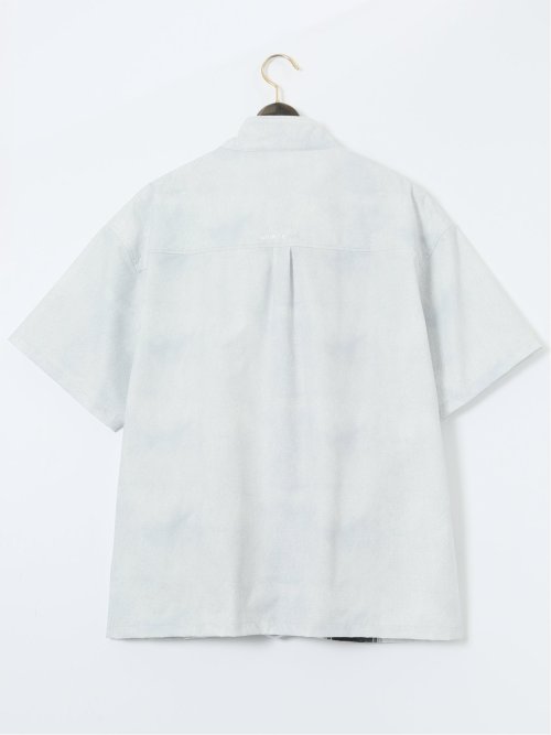 【大きいサイズ】ビバハート/VIVA HEART 撥水 デニムプリント ハーフジップ 半袖プルオーバー