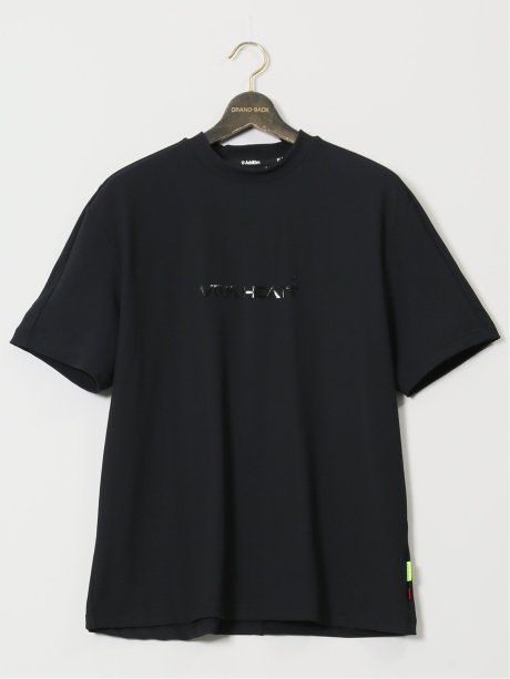 【大きいサイズ】ビバハート/VIVA HEART ナイロンテレコ モックネック 半袖Tシャツ