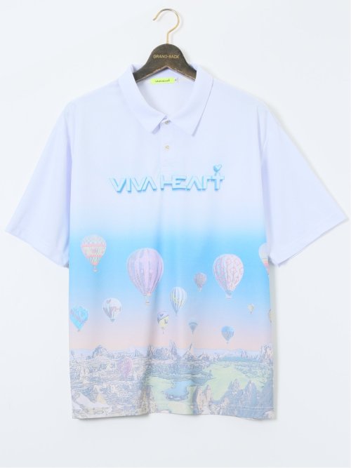 大きいサイズ】ビバハート/VIVA HEART 高機能ベア天 ジップアップ半袖