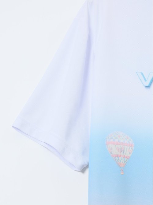 【大きいサイズ】ビバハート/VIVA HEART 吸水速乾 接触冷感 プリント半袖ポロシャツ