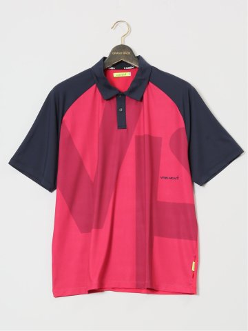 【大きいサイズ】ビバハート/VIVA HEART ビッグロゴラグラン切替 半袖ポロシャツ