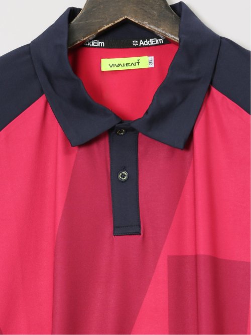 【大きいサイズ】ビバハート/VIVA HEART ビッグロゴラグラン切替 半袖ポロシャツ