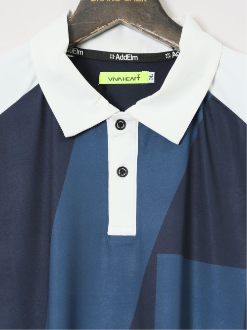 【大きいサイズ】ビバハート/VIVA HEART ビッグロゴラグラン切替 半袖ポロシャツ