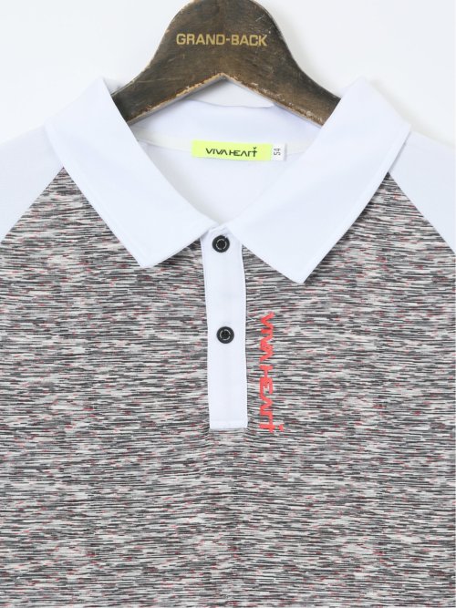 【大きいサイズ】ビバハート/VIVA HEART 吸水速乾 ストレッチ 配色半袖ポロシャツ