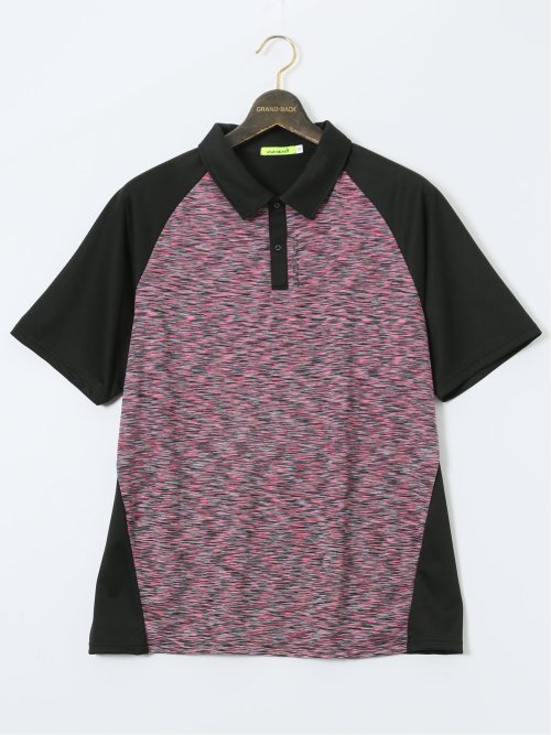 【大きいサイズ】ビバハート/VIVA HEART 吸水速乾 ストレッチ 配色半袖ポロシャツ