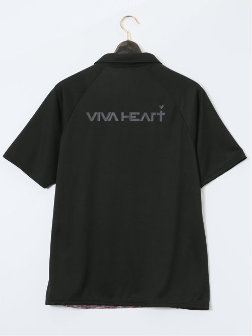 【大きいサイズ】ビバハート/VIVA HEART 吸水速乾 ストレッチ 配色半袖ポロシャツ