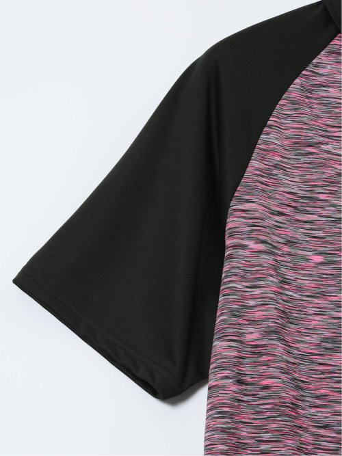 【大きいサイズ】ビバハート/VIVA HEART 吸水速乾 ストレッチ 配色半袖ポロシャツ