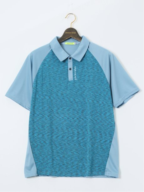 【大きいサイズ】ビバハート/VIVA HEART 吸水速乾 ストレッチ 配色半袖ポロシャツ