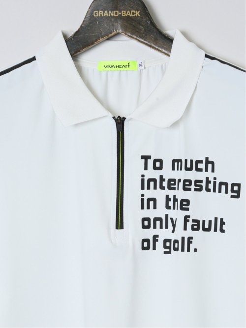 【大きいサイズ】ビバハート/VIVA HEART 高機能ベア天 ジップアップ半袖ポロシャツ