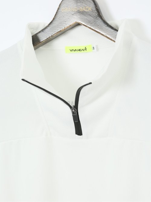 【大きいサイズ】ビバハート/VIVA HEART 吸水速乾 ハーフジップ 半袖Tシャツ