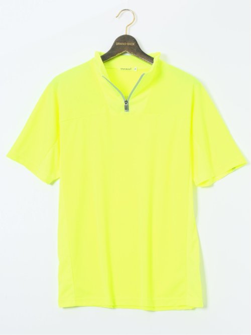 【大きいサイズ】ビバハート/VIVA HEART 吸水速乾 ハーフジップ 半袖Tシャツ