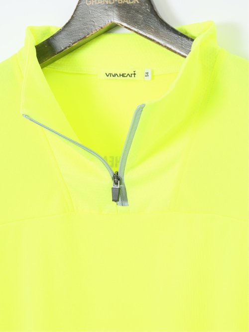 【大きいサイズ】ビバハート/VIVA HEART 吸水速乾 ハーフジップ 半袖Tシャツ