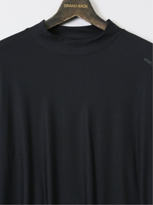 【大きいサイズ】ビバハート/VIVA HEART 鹿の子テレコ モックネック 長袖Tシャツ