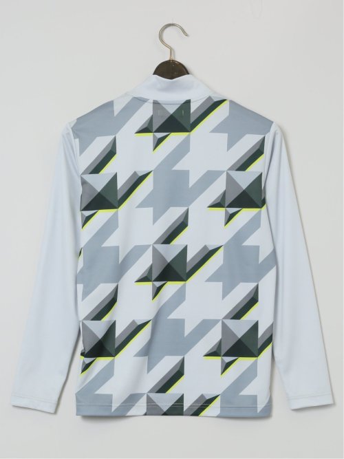 【大きいサイズ】ビバハート/VIVA HEART 3D千鳥 モックネック 長袖Tシャツ