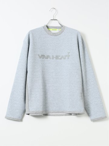 【大きいサイズ】ビバハート Tシャツ メンズ 長袖 ストレッチ クルーネック ブリスター ジャガード