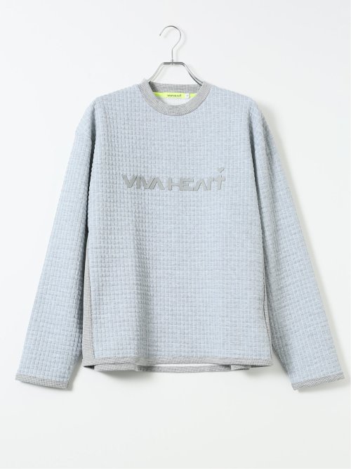 【大きいサイズ】ビバハート Tシャツ メンズ 長袖 ストレッチ クルーネック ブリスター ジャガード