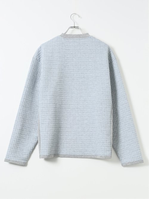 【大きいサイズ】ビバハート Tシャツ メンズ 長袖 ストレッチ クルーネック ブリスター ジャガード