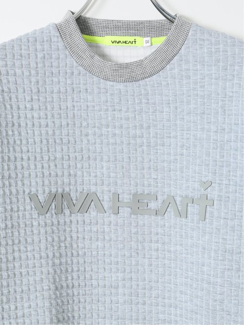 【大きいサイズ】ビバハート Tシャツ メンズ 長袖 ストレッチ クルーネック ブリスター ジャガード