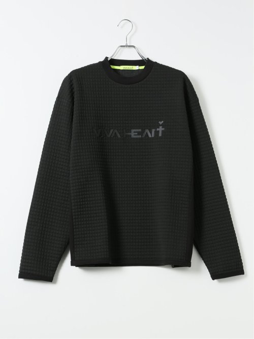 【大きいサイズ】ビバハート Tシャツ メンズ 長袖 ストレッチ クルーネック ブリスター ジャガード