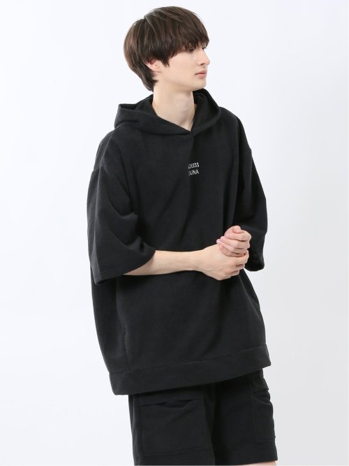 Sauna Camp×T/Q パイルポンチョ 黒 メンズ(セットアップ可能)