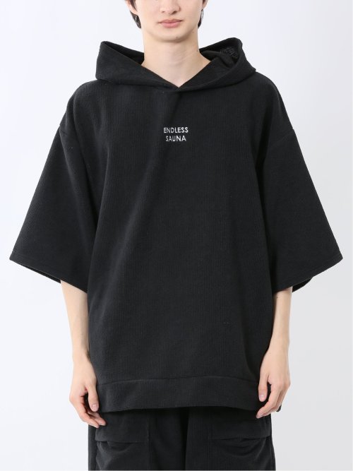 Sauna Camp×T/Q パイルポンチョ 黒 メンズ(セットアップ可能)