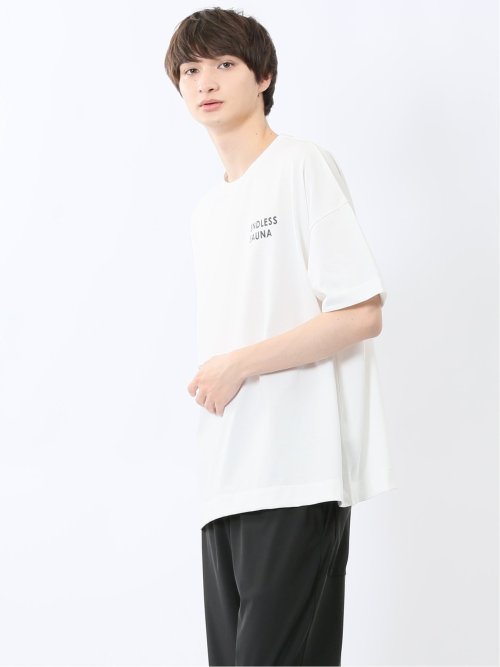 Sauna Camp×T/Q ロゴ クルーネック 半袖 Tシャツ 白 M｜メンズ