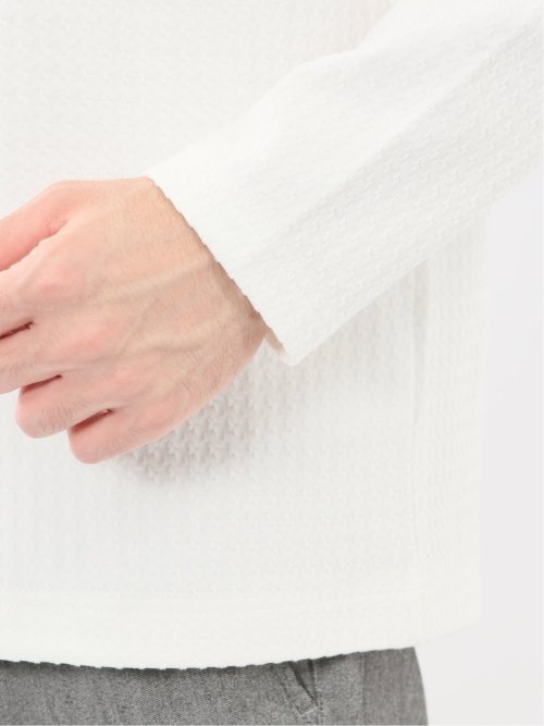 千鳥ジャガード クルーネック長袖Tシャツ