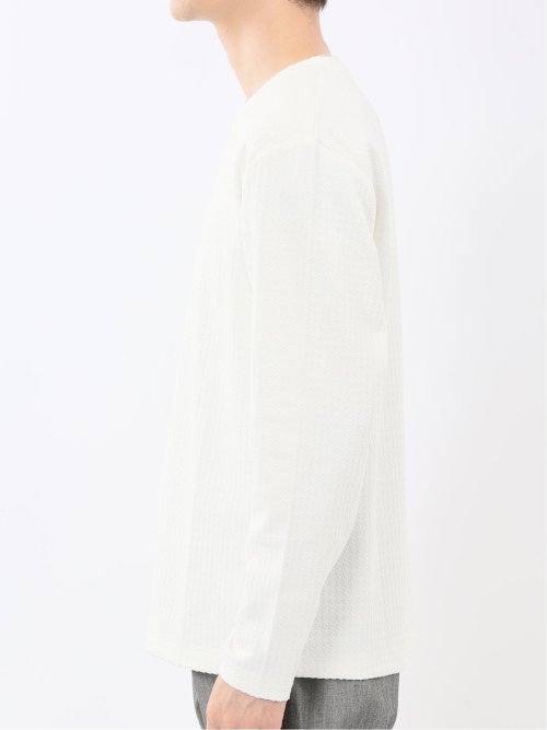 千鳥ジャガード クルーネック長袖Tシャツ