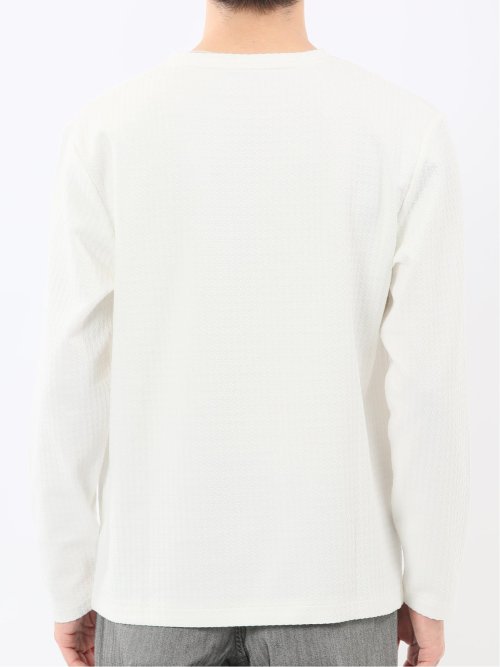 千鳥ジャガード クルーネック長袖Tシャツ