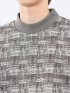 裏起毛チェック モックネック長袖Tシャツ
