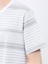 ポップコーンボーダー Vネック半袖Tシャツ