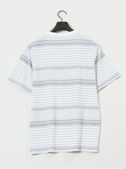 ポップコーンボーダー Vネック半袖Tシャツ