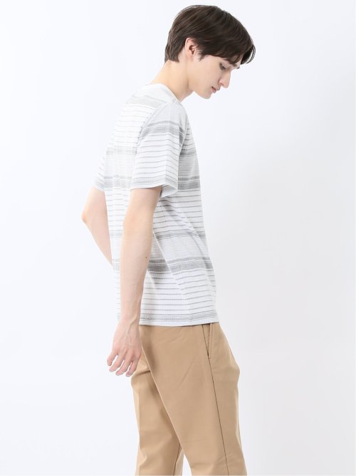 ポップコーンボーダー Vネック半袖Tシャツ